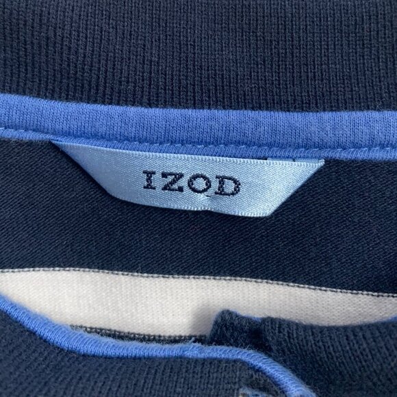 IZOD Women's Striped Cotton Short Sleeve Polo Golf Shirt Sz L #332F - Picture 13 of 15